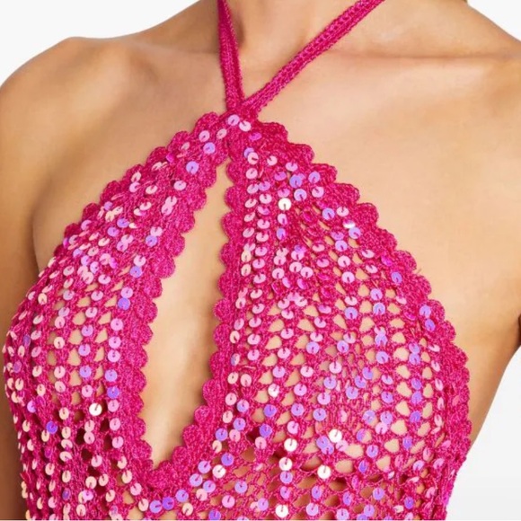 Retrofete massie sequin crochet halter neck maxi dress - Picture 6 of 6